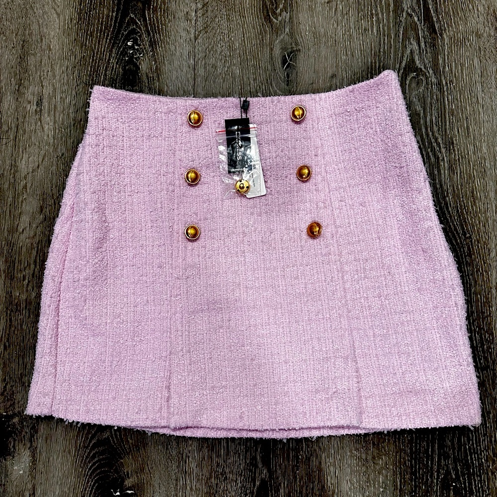 Express Mini Pink Tweed Skirt